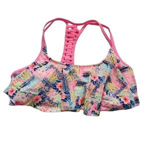 Arizona Jeans Size XL Hot Pink Floral Bikini Top